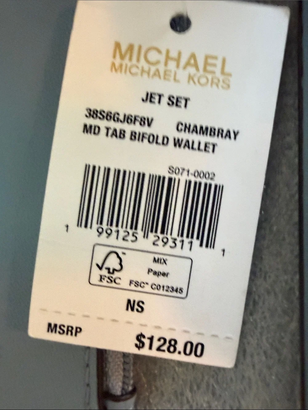 Michael Kors Slate Blue Pebbled Leather Continental Wallet with MK Snap